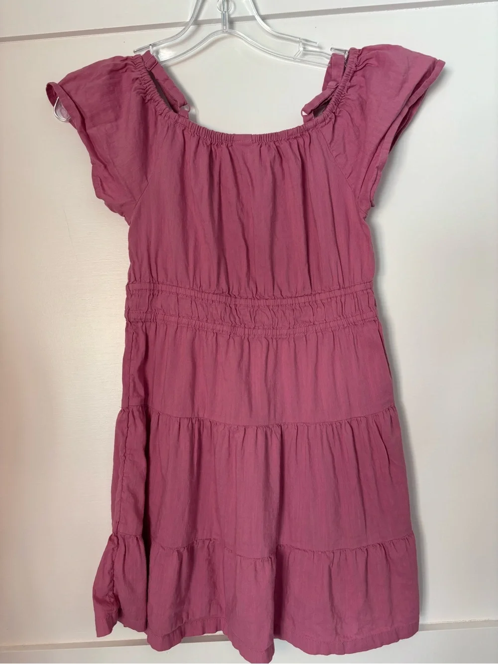 Old Navy Mauve Tiered Cotton Dress size 10-12 in excellent condition